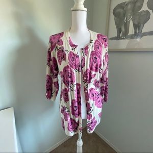 Pink floral cardigan